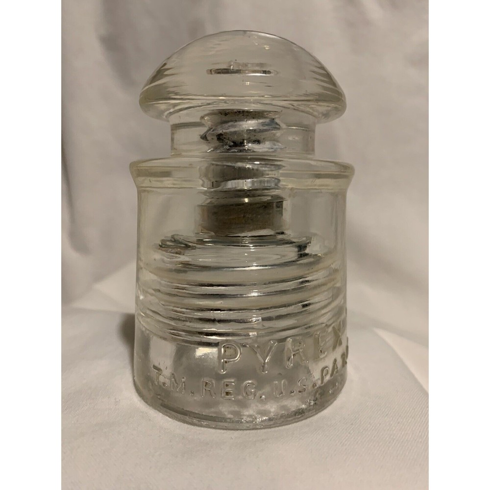 Vintage Pyrex Clear Glass Insulator Clean No Chips